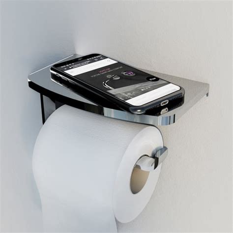 Steinberg Porte Rouleau De Papier Toilette Avec Tablette Chrome