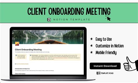 Notion Client Onboarding Meeting Template Template Road