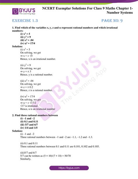 Ncert Exemplar Class Maths Chapter Number System