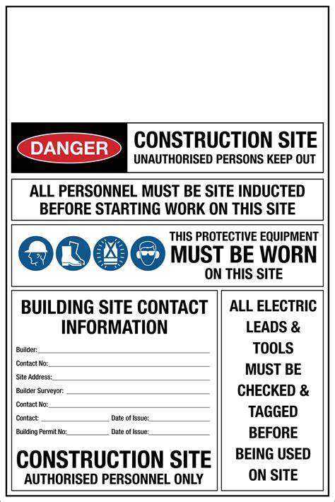 Construction Site Entry PPE Building Sign Sign – New Signs