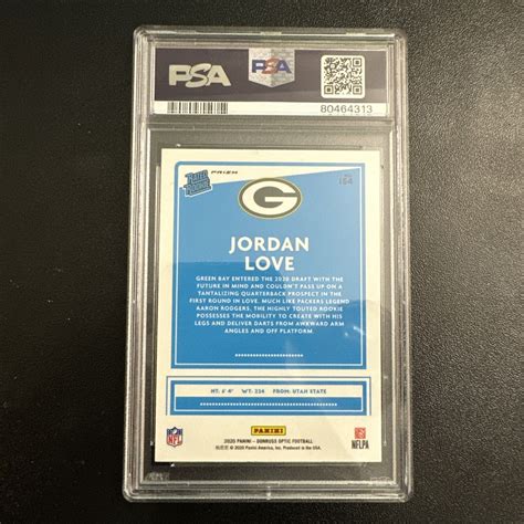 2020 Donruss Optic JORDAN LOVE PINK Holo Rated Rookie RC 154 PSA 10