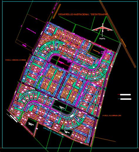 Subdivision Map Bicentennial Pachuca Mexico Dwg Plan For Autocad