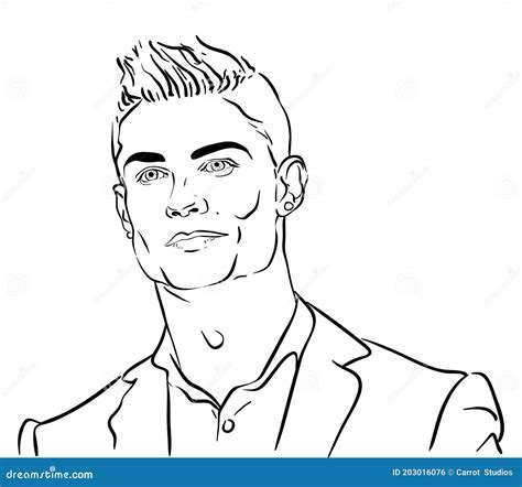 Cristiano-Ronaldo-illustration-vector-line-drawing Editorial Photo ...