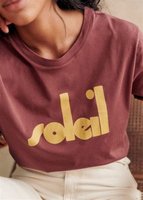 Soleil T Shirt S Zane X Maddy Coral Cream Organic Cotton