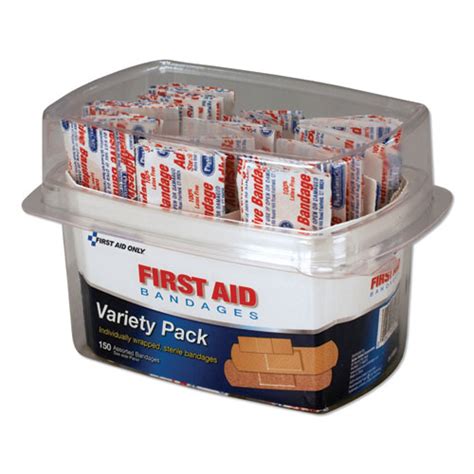 First Aid Bandages, Assorted, 150 Pieces/Kit