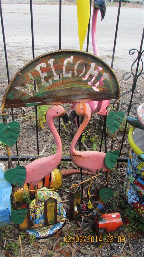 Aluminum Flamingos: Unique Yard Art in Florida