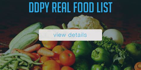 Ddpy Real Food List Ddy On Demand User Guide