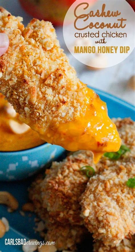 Crispy Cashew Coconut Chicken Tenders With Mango Honey Dip I Am In