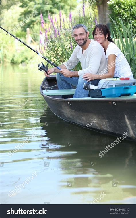 Couple Fishing Boat On River Stock Photo 80623750 | Shutterstock