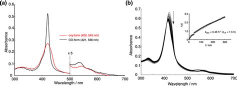 A Uvvis Spectra Of The Fe Ii Tpps Complex Under Aerobic Conditions