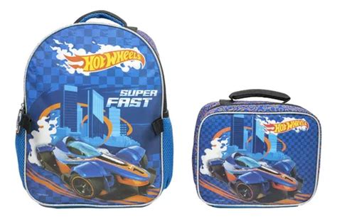 Mochila Hot Wheels Lancheira Cor Azul Multicolorida Mercadolivre