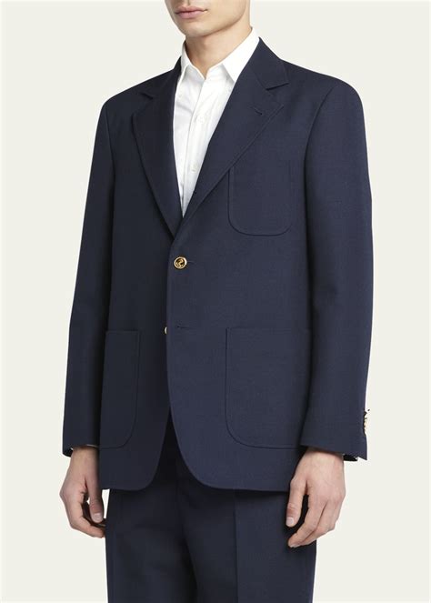 Thom Browne Men S Crisp Wool Unstructured Sport Coat Bergdorf Goodman