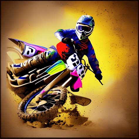 Motocross Rider Colorsplashes Creative Fabrica