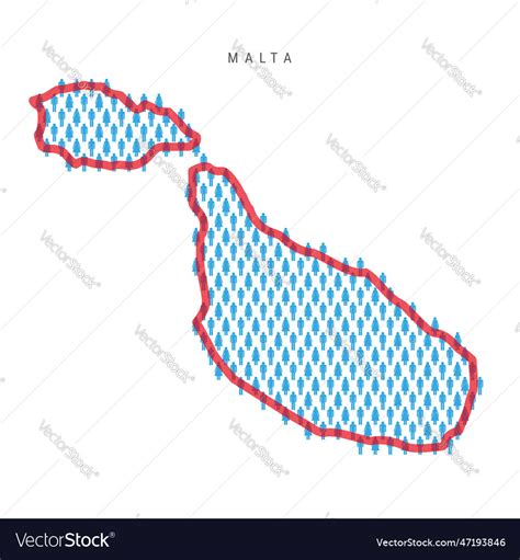 Malta population map stick figures maltese people Vector Image