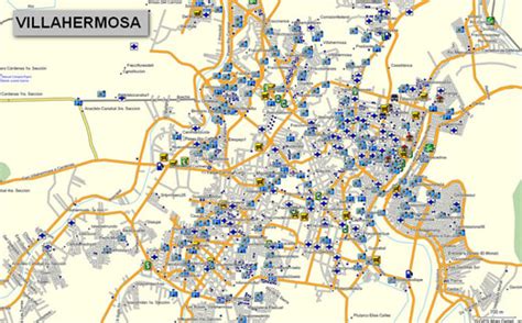 Villahermosa Tabasco Mapa Mapa De La Ciudad De Aguascalientes Tama