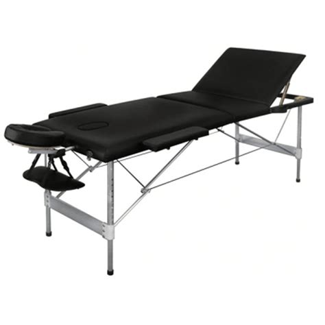 Table De Massage Pliante Alu 3 Zones Noire Truffaut