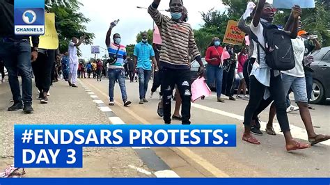 Endsars Protests Enters Third Day Youtube