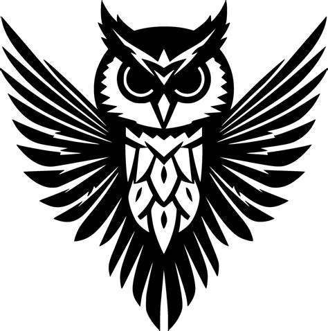 Owl Black And White Vector Illustration 33264430 Vector Art At Vecteezy