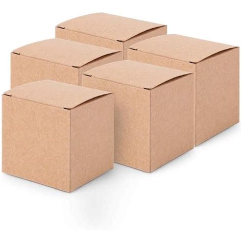 50Pcs Boîtes En Papier Kraft Pliantes Boîtes Cadeaux Rétro Boîte En