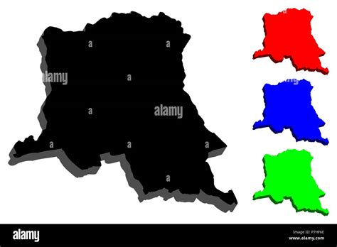 Mapa 3d De La República Democrática Del Congo República Democrática