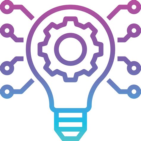 innovation lightbulb gear ai creative gradient icon  vector