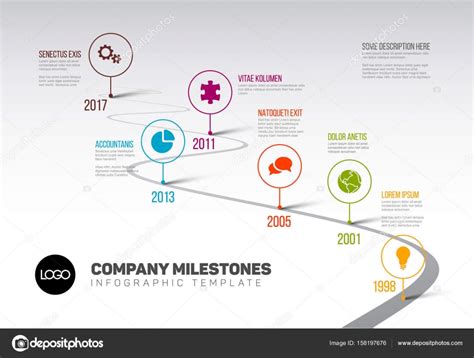 Milestones Timeline Template Stock Vector Image by ©orson #158197676