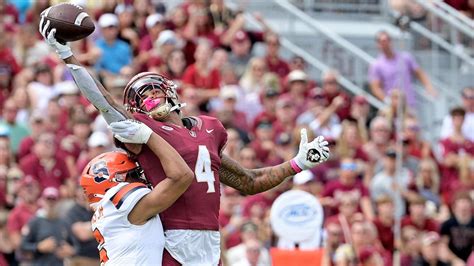 Keon Coleman Goes Up For Sensational 1 Handed Catch Espn Video