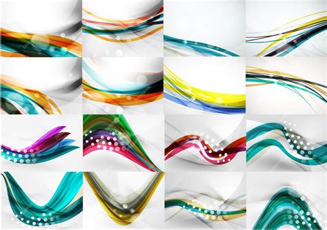 Premium Vector Set Of Abstract Backgrounds Smooth Blurred Waves