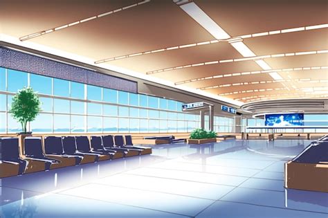 Premium Photo Anime Style Airport