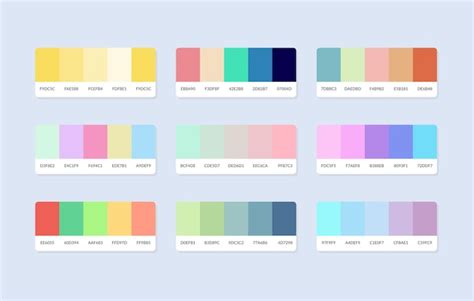 Amostras Do Cat Logo De Paleta De Cores Pantone Em Rgb Hex Vetor Premium