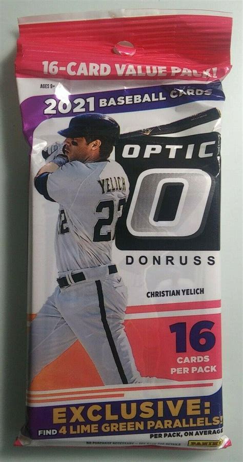 2021 Panini Donruss Optic Baseball Jumbo Value Pack Lime Green