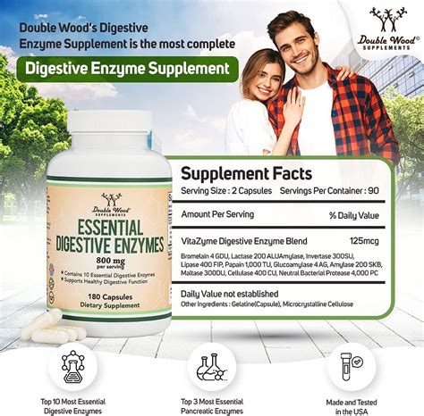 Digestive Enzymes 800mg Blend Of All 10 Most Essential Digestive And