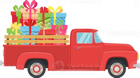 Retro Red Pickup Truck With T Box 38967718 Png