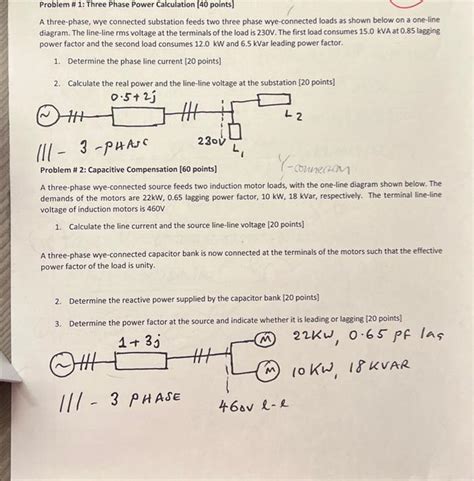 Solved Problem Three Phase Power Calculation Chegg