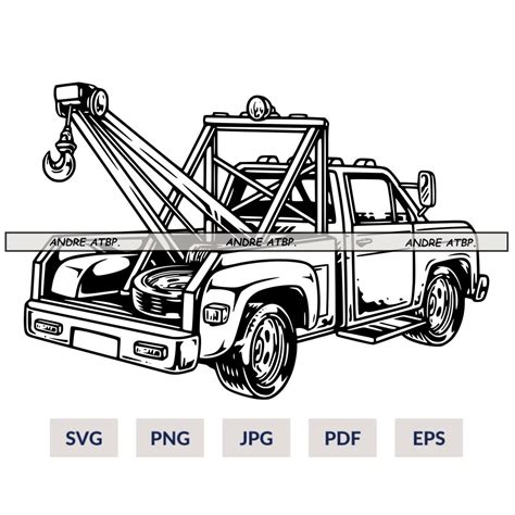 Tow Truck SVG Vintage Car Towing SVG Tow Truck Clipart Towing Truck