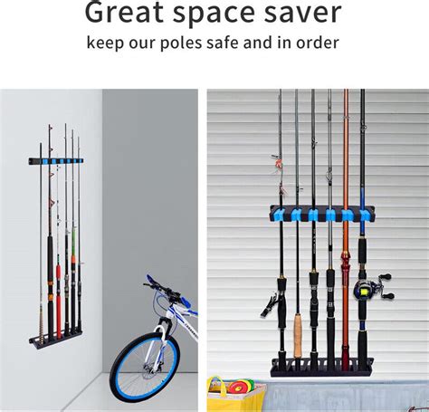 Fishing Rod Rack Vertical Holder Wall Mount Horizontal Vertical Boat