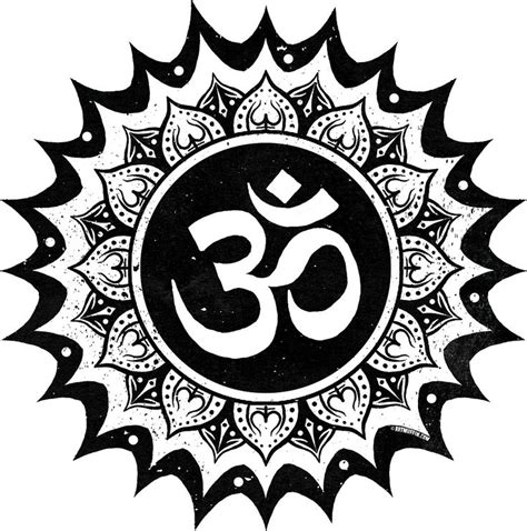 The Om Shan Symbol In Black And White