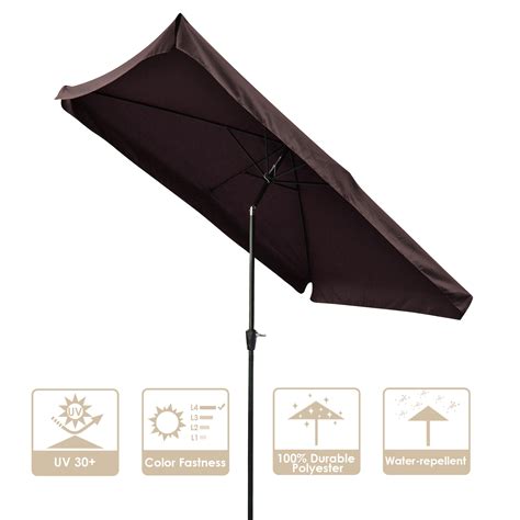 Metal Patio Umbrella 6 Ribs Market Table Umbrella Tilt Crank ...