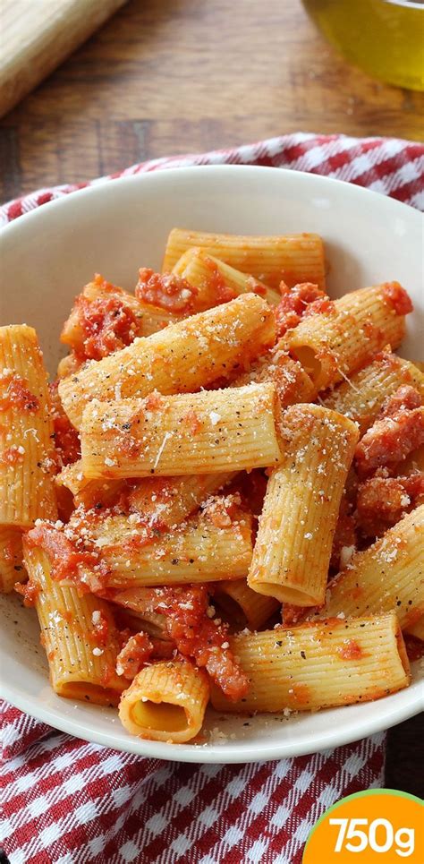 Recette Rigatoni à l amatriciana 750g Recipe Italian recipes