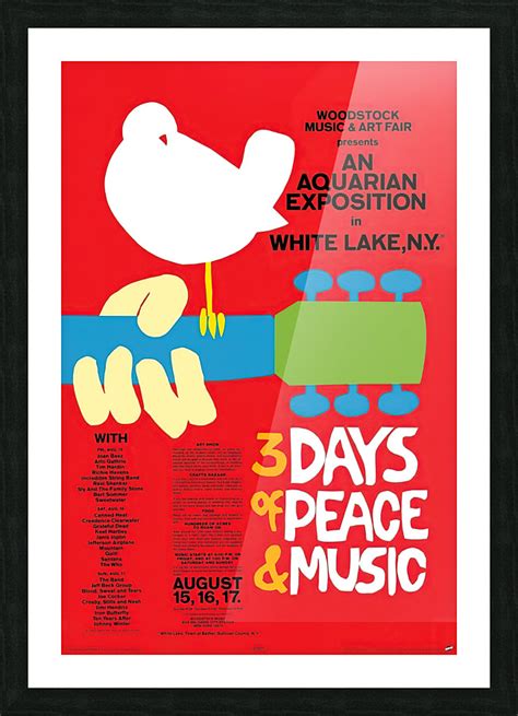 Original Woodstock Poster In 1969 Vintage Poster Canvas