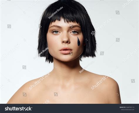Naked Shoulders Sticker On Face Beautiful Stock Photo 1668765112 Shutterstock