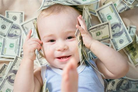 Nettes Hapy Baby Das Mit Vielem Geld Amerikaner Hundert Dollar