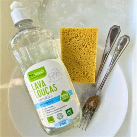 Melhor Detergente Lava Louças - Detergente Lava Louças Sensitive Sem Fragância Biowash | 650ml