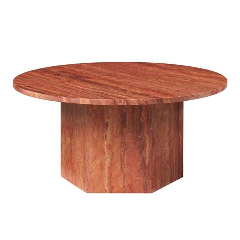 Gubi Epic Coffee Table Round Roasted Red Travertine