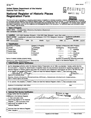 Fillable Online Nps Form United States Department Of The