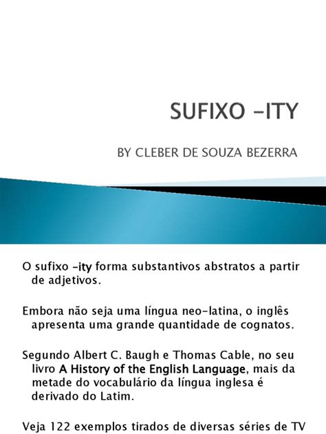 Formação de Substantivos O Sufixo - Ity | PDF