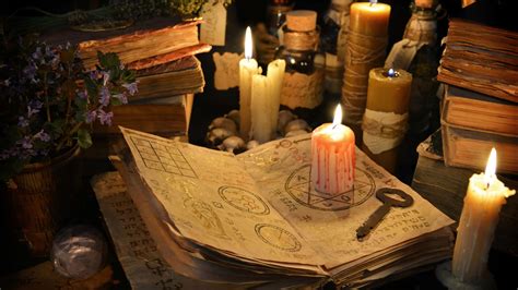 Download Mystical Grimoire In Candlelight Wallpaper