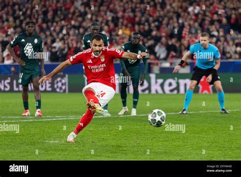 Vangelis Pavlidis C Of Sl Benfica Seen In Action During The Uefa