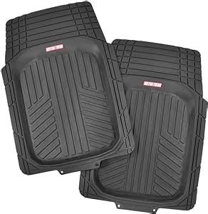 Motor Trend Flextough Plus Piece Front Car Floor Mats Black Contour