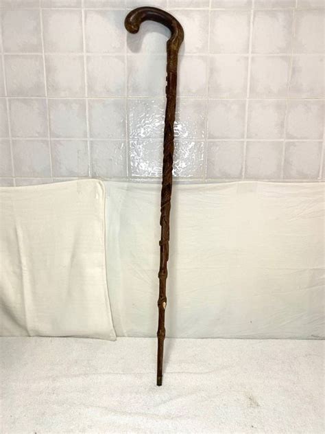 Walking Stick Mother Of Pearl Wood Cherry Wood Early Catawiki